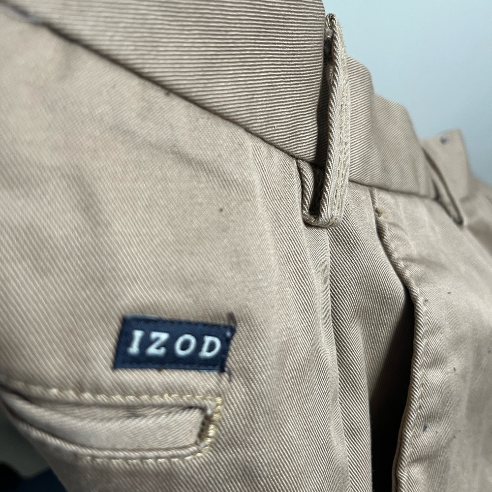 Izod Beige Khaki Cotton Twill Pants